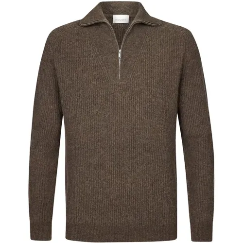 Half Zip Pullover Taupe , Herren, Größe: L - Profuomo - Modalova