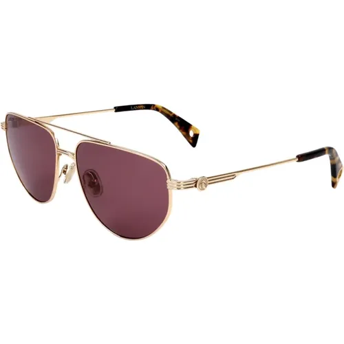 Sunglasses, unisex, , Size: 58 MM Gold Metal Sunglasses - Lanvin - Modalova