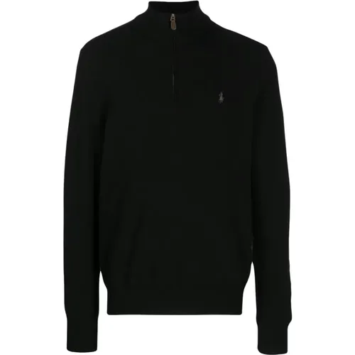 Wollpullover mit Reißverschluss und Logo-Print , Herren, Größe: XL - Ralph Lauren - Modalova