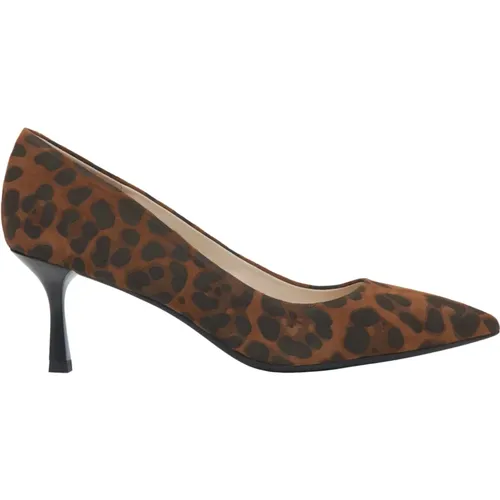 Velours-Leopardenmuster-Pumps für Damen mit spitzer Zehe Er00115969 , Damen, Größe: 38 EU - Estro - Modalova