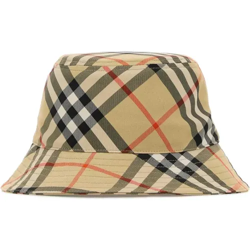 Hats, male, , Size: M Check Bucket Hat Polyester Italy - Burberry - Modalova