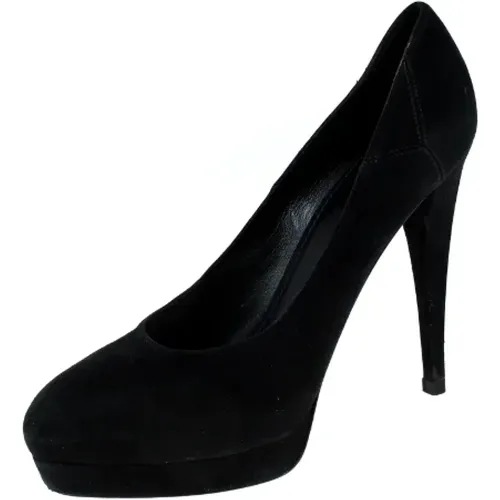 Pre-owned Pumps, female, , Size: 10 US Pre-owned Suede heels - Yves Saint Laurent Vintage - Modalova