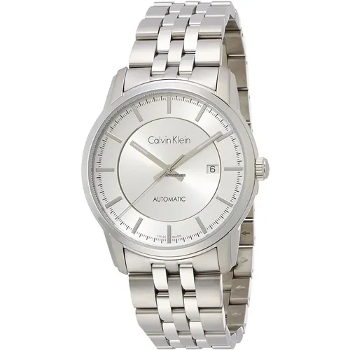 Elegant Silver Watch with Automatic Dial , male, Sizes: ONE SIZE - Calvin Klein - Modalova
