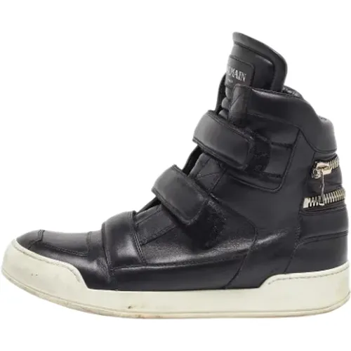 Pre-owned Sneakers, male, , Size: 9 US Pre-owned Leather sneakers - Balmain Pre-owned - Modalova