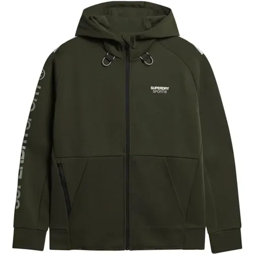 Zip-throughs, male, , Size: L Technical Hooded Sports Jacket - Superdry - Modalova