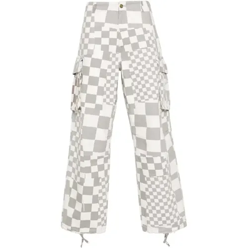 Checkered Cargo Pants , male, Sizes: L, M - ERL - Modalova