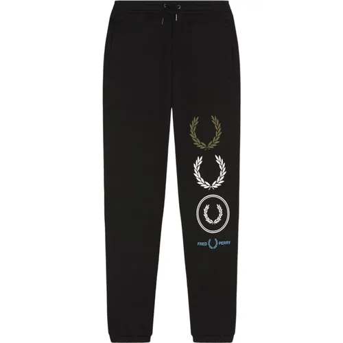 Sweatpants, male, , Size: M Graphic Sweatpants, Stand Out - Fred Perry - Modalova