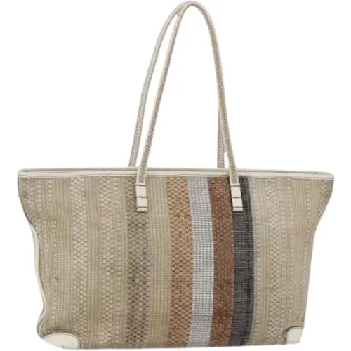 Pre-owned Tote Bags, female, , Size: ONE SIZE Pre-owned Canvas Tote Bag - Fendi Vintage - Modalova