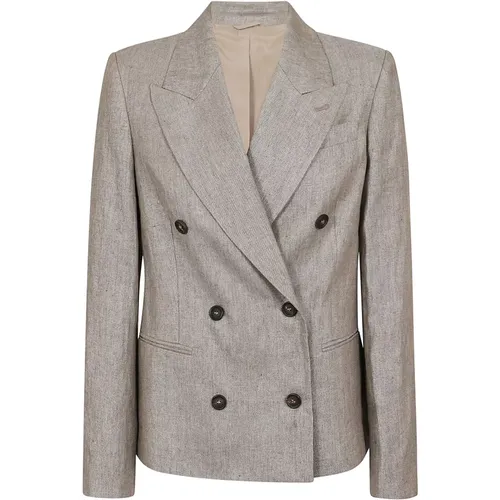 Silver Jacket , female, Sizes: XS - BRUNELLO CUCINELLI - Modalova