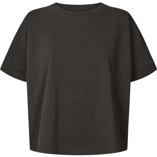 Schwarzes Oversize T-Shirt Margot Stil , Damen, Größe: M/L - Rabens Saloner - Modalova