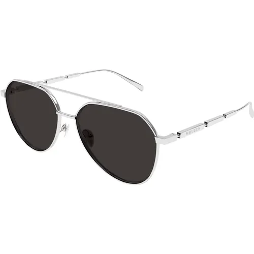 Sunglasses, male, , Size: 59 MM Silver/Grey Sunglasses Am0478S - alexander mcqueen - Modalova