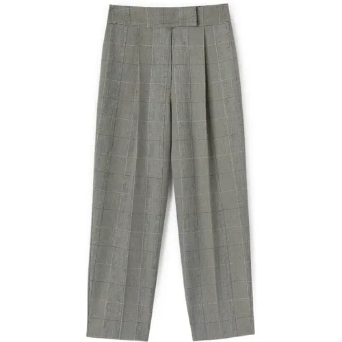Gerade geschnittene Hose mit Glencheck-Muster , Damen, Größe: M - Motivi - Modalova