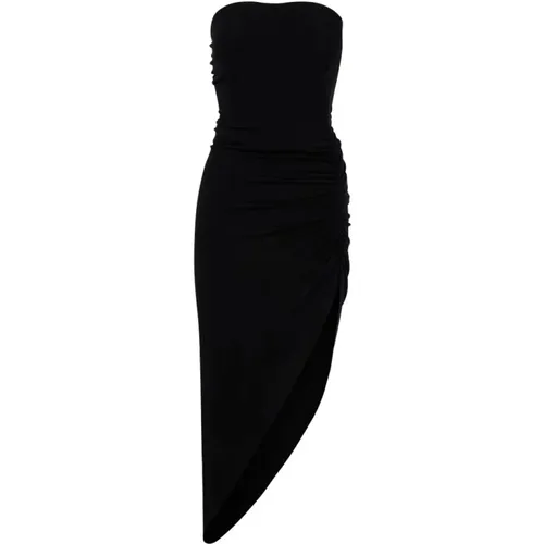 Schwarzes Abendkleid mit seitlichem Drapieren - Norma Kamali - Modalova