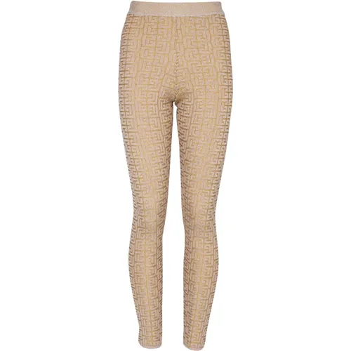 PB Labyrinth knit leggings , female, Sizes: S - Balmain - Modalova