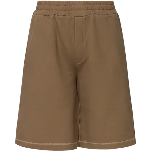 Casual Shorts, male, , Size: M Jersey Shorts with Logo Patch - Dolce & Gabbana - Modalova