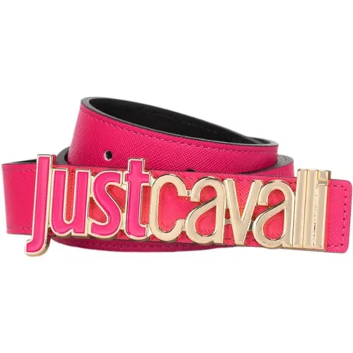 Belts, female, , Size: 80 CM Fuchsia Logo Front Belt - Just Cavalli - Modalova