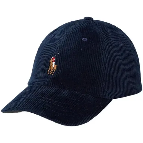 Caps, male, , Size: ONE SIZE Navy Cotton Regular Fit Cap - Polo Ralph Lauren - Modalova