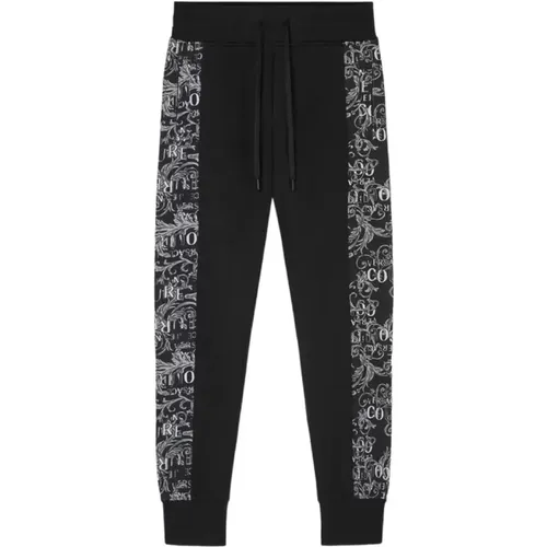 Schwarze Baumwoll-Sport-Hose für Herren , Herren, Größe: S - Versace Jeans Couture - Modalova