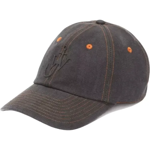 Caps, female, , Size: ONE SIZE Grey Cap with Curved Brim - JW Anderson - Modalova