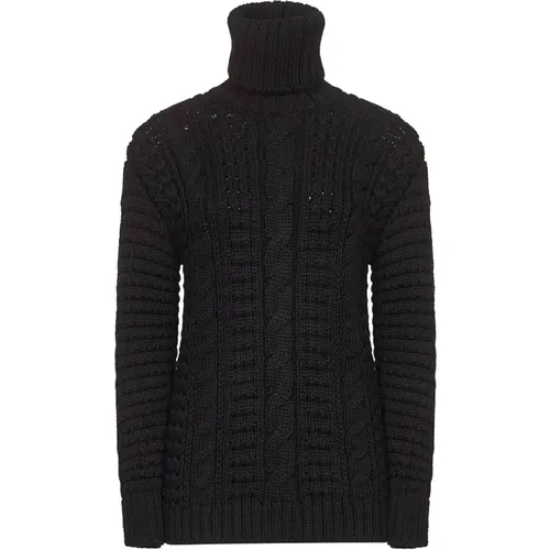 Turtlenecks, female, , Size: S Wool Sweater with Turtleneck - Moncler - Modalova