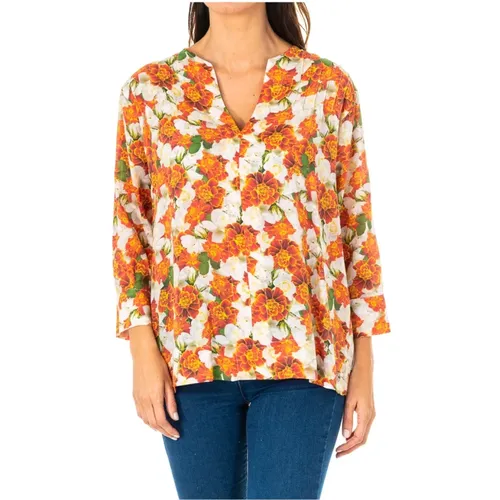 Blumige 3/4 Arm Bluse - LA MARTINA - Modalova