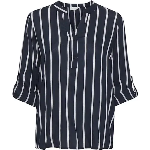 Striped Blouse with Long Sleeves , female, Sizes: 3XL, XS, M, L, S, XL, 2XL - Kaffe - Modalova