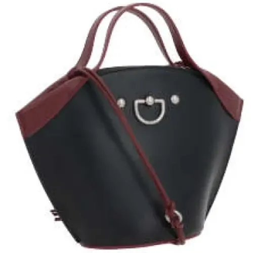 Smooth Leather Handbag in and Burgundy , female, Sizes: ONE SIZE - Durazzi Milano - Modalova