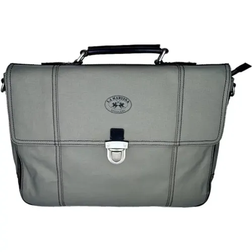Laptop Bags & Cases, female, , Size: ONE SIZE Grey Messenger Bag Briefcase - LA MARTINA - Modalova
