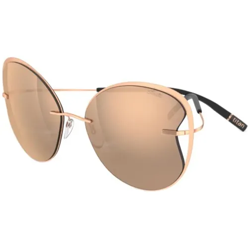 Rose Gold/Pink Grey Accent Shades Sonnenbrille,Titan Accent Shades Sonnenbrille Silber/Lavendel - Silhouette - Modalova
