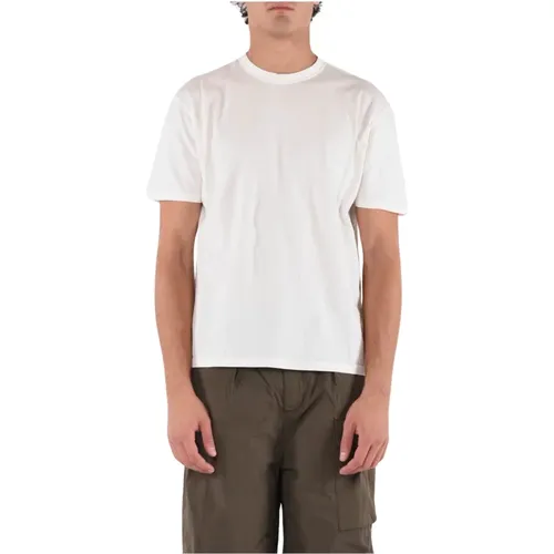 Baumwoll T-Shirt mit Patch Logo , Herren, Größe: M - Ten C - Modalova