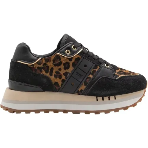 Leopard Braune Sneakers , Damen, Größe: 38 EU - Blauer - Modalova