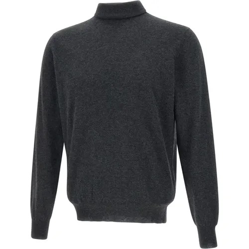 Turtlenecks, male, , Size: 2XL Graphite Grey Wool Cashmere Turtleneck Sweater - Filippo De Laurentiis - Modalova