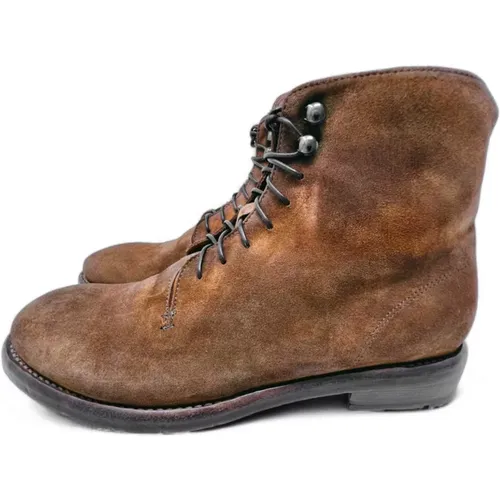 High Zipper Boot in Calf Suede, Whisky , male, Sizes: 9 UK, 12 UK - Lemargo - Modalova