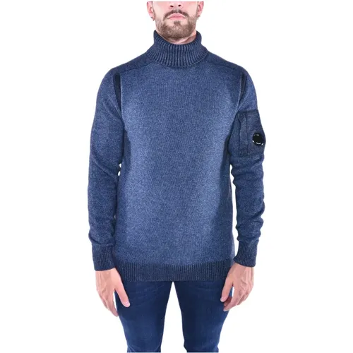 Turtlenecks, male, , Size: S Classic Fleece Knit Roll Neck Sweater - C.P. Company - Modalova