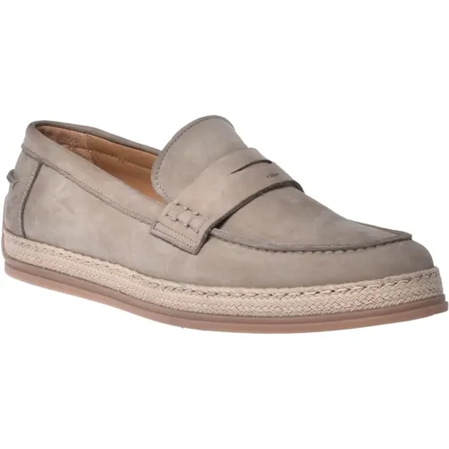 Loafer in taupe nubuck , Herren, Größe: 46 EU - Baldinini - Modalova