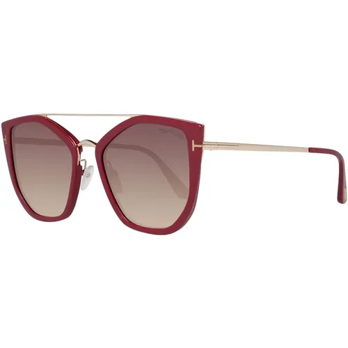 Sunglasses, female, , Size: ONE SIZE Burgundy Women's Sunglasses Pilot Style - Tom Ford - Modalova