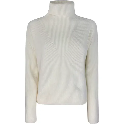 Hoher Hals Pullover Weiß Kaschmir Wolle , Damen, Größe: M - Max Mara Studio - Modalova