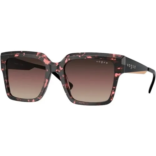 Sonnenbrille mit rotem Rahmen und Verlaufsgläsern , Damen, Größe: 54 MM - Vogue - Modalova