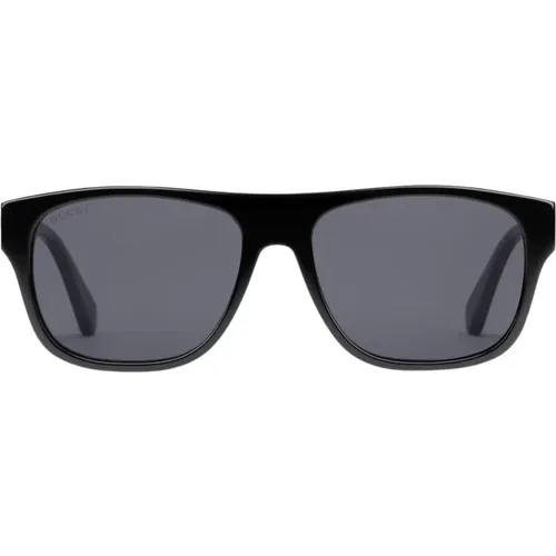 Retro Rectangular Acetate Sunglasses with Gray Lenses , male, Sizes: 56 MM - Gucci - Modalova
