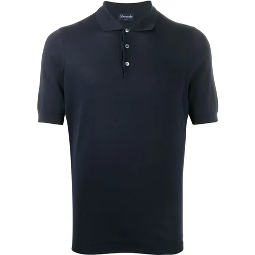 Polo Shirts,Blauer Polo Pullover Rasato - Drumohr - Modalova