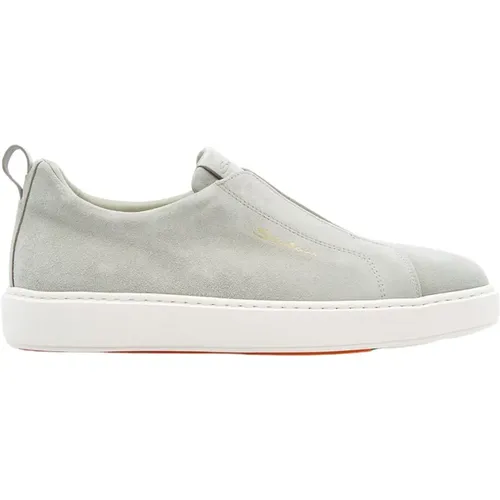 Sportlicher Slip-On Sneaker Bianco/Arancio - Santoni - Modalova