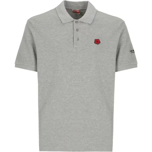 Grey Polo Shirt with Boke Flower , male, Sizes: L, M - Kenzo - Modalova