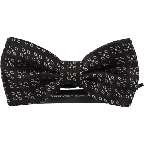 Bowties, male, , Size: ONE SIZE Polka Dot Silk Bow Tie - Dolce & Gabbana - Modalova