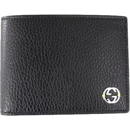 Trifold Wallet Black and Men Leather Dollar Calf Mod. 610465 Cao2N 1041 , unisex, Sizes: ONE SIZE - Gucci - Modalova