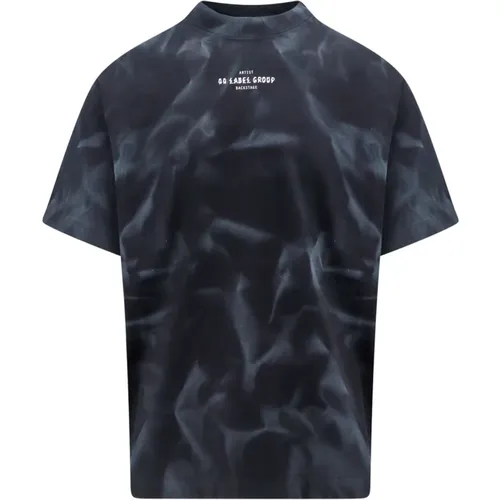Smoke Effect T-Shirt , male, Sizes: L - 44 Label Group - Modalova
