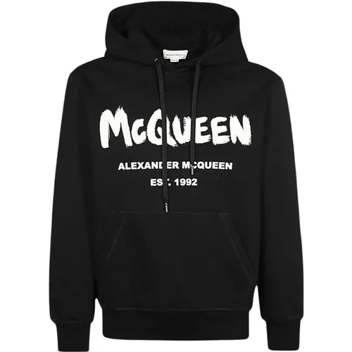 Maxi Print Baumwoll-Hoodie , Herren, Größe: 2XL - alexander mcqueen - Modalova