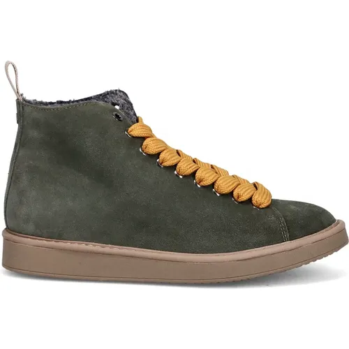 Suede Ankle Boots with Yellow Laces , male, Sizes: 8 UK - Panchic - Modalova
