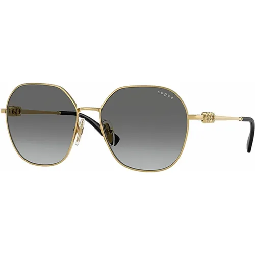 Trendy Sunglasses with Gold Frame , female, Sizes: 55 MM - Vogue - Modalova