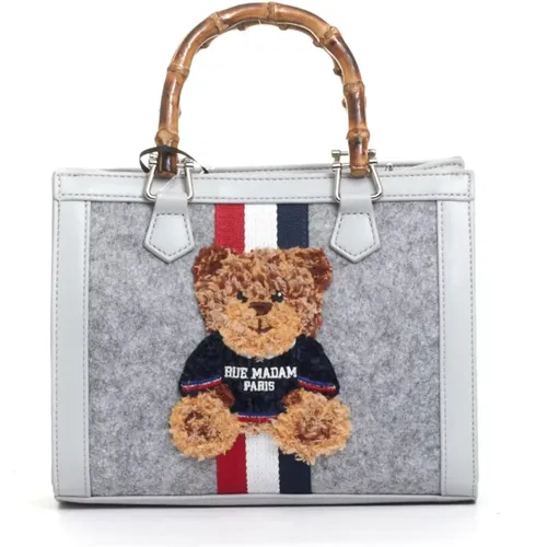 Mini Tote Bag with Teddy , female, Sizes: ONE SIZE - Rue Madame - Modalova