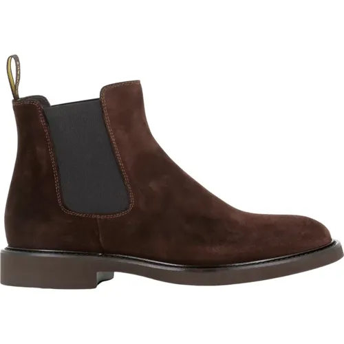 Chelsea Boots, male, , Size: 11 US Suede Chelsea Flat Shoes - Doucal's - Modalova